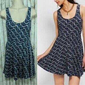 Urban Outfitters ecote skater style geometric pattern style fit and flare dress